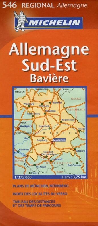 Couverture du livre « Carte routière ; Allemagne sud-est (édition 2008) » de Collectif Michelin aux éditions Michelin