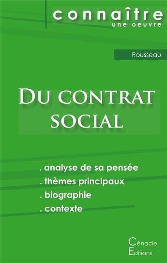 Couverture du livre « Du contrat social, de Jean-Jacques Rousseau » de  aux éditions Editions Du Cenacle