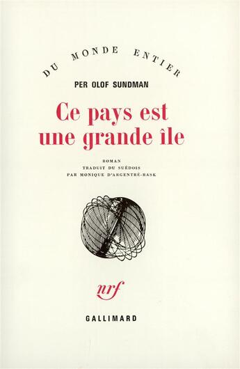 Couverture du livre « Ce Pays Est Une Grande Ile » de Sundman P O aux éditions Gallimard