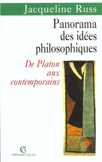 Couverture du livre « Panorama Des Idees Philosophiques » de Jacqueline Russ aux éditions Armand Colin