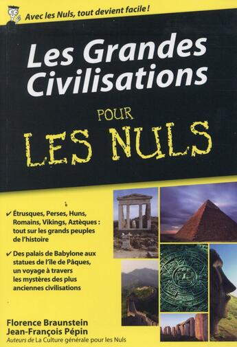 Couverture du livre « Les grandes civilisations pour les nuls » de Florence Braunstein aux éditions First