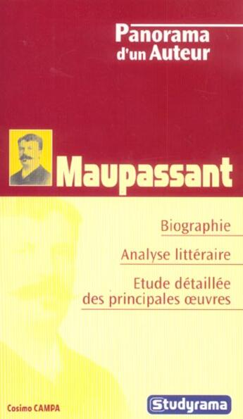 Couverture du livre « Maupassant » de Cosimo Campa aux éditions Studyrama