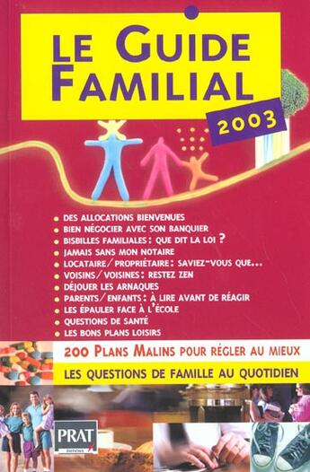 Couverture du livre « Guide familial 2003 » de  aux éditions Prat