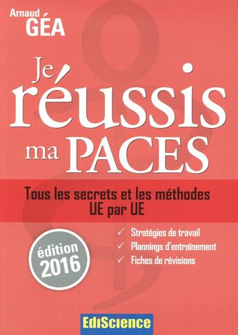 Couverture du livre « Je réussis ma paces » de Arnaud Gea aux éditions Ediscience