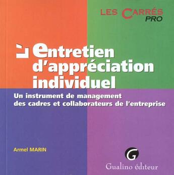 Couverture du livre « Entretien appreciation indiv. » de Marin Armel aux éditions Gualino