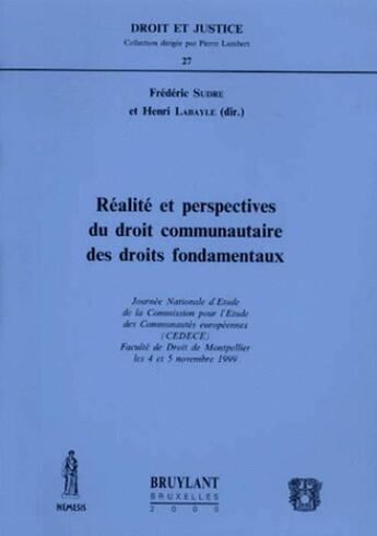 Couverture du livre « Réalité et perspectives du droit communautaire des droits fondamentaux » de Frederic Sudre et Henri Labayle aux éditions Anthemis