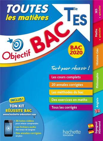 Couverture du livre « Objectif bac 2020 toutes les matieres term es » de Misset/Blin/Durand aux éditions Hachette Education