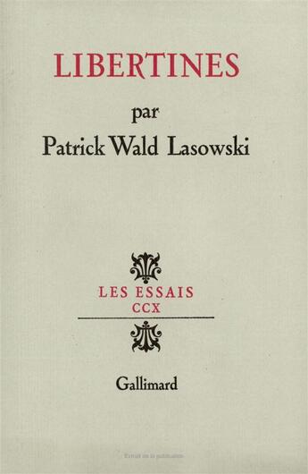 Couverture du livre « Libertines » de Wald Lasowski P. aux éditions Gallimard