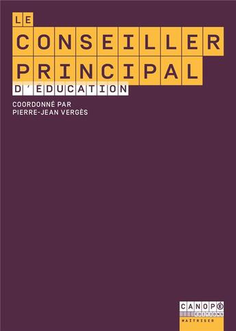 Couverture du livre « Le conseiller principal d'éducation » de Jean-Pierre Verges aux éditions Reseau Canope