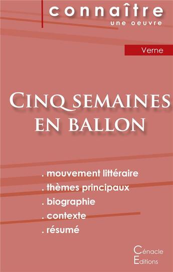 Couverture du livre « Cinq semaines en ballon, de Jules Verne » de  aux éditions Editions Du Cenacle