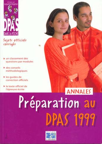 Couverture du livre « Preparation au dpas 1999 » de Rame aux éditions Lamarre