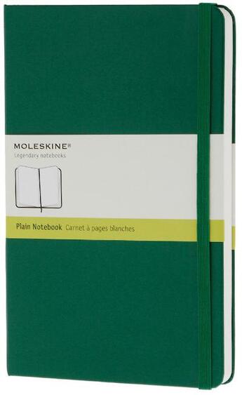 Couverture du livre « Carnet gd format pages blanches vert couv rigide » de Moleskine aux éditions Moleskine Papet