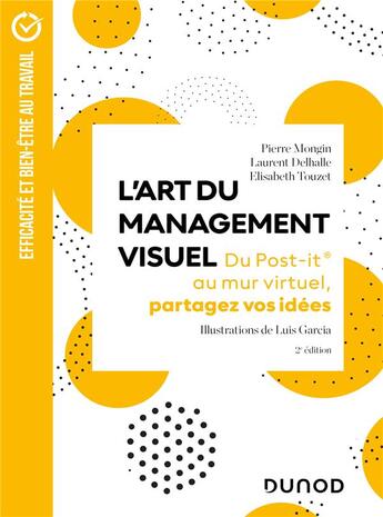 Couverture du livre « L'art du management visuel : du Post-it au mur virtuel, partagez vos idées (2e édition) » de Luis Garcia et Pierre Mongin et Elisabeth Touzet-Planchon et Laurent Delhalle aux éditions Dunod