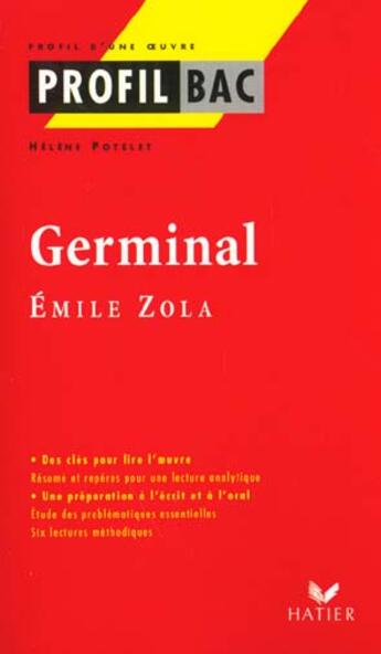 Couverture du livre « Profil Bac - Zola : Germinal » de  aux éditions Hatier