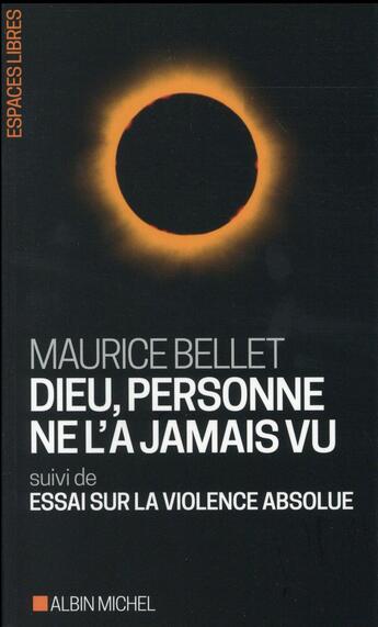 Couverture du livre « Dieu, personne ne l'a jamais vu ; essai sur la violence absolue » de Maurice Bellet aux éditions Albin Michel