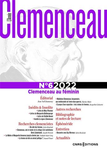 Couverture du livre « L'annee clemenceau no6 / 2022 - clemenceau au feminin » de Sylvie Brodziak aux éditions Cnrs