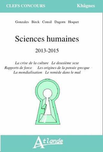 Couverture du livre « Sciences humaines 2013-2015 » de  aux éditions Atlande Editions