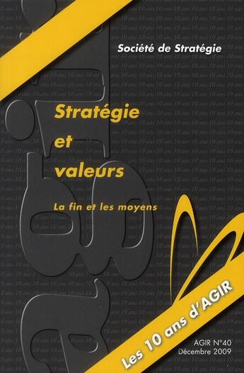 Couverture du livre « Stratégie et valeurs » de  aux éditions Societe De Strategie