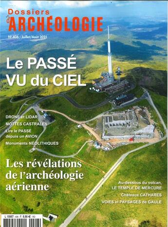 Couverture du livre « Dossiers d'archeologie n 406 : archeologie et patrimoine vus du ciel - juil/aout 2021 » de  aux éditions Faton Revue