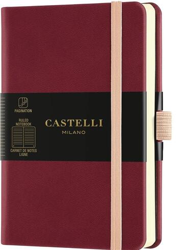 Couverture du livre « Carnet aquarela poche ligne cerise noire » de Castelli aux éditions Castelli Milano