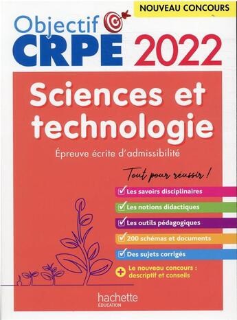 Couverture du livre « Objectif crpe 2022 - sciences et technologie - epreuve ecrite d'admissibilite » de Hamdani-Bennour aux éditions Hachette Education