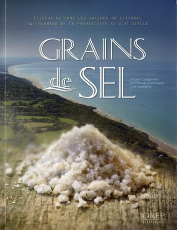 Couverture du livre « Grains de sel ; itinéraire dans les salines du littoral bas-normand de la préhistoire au XIX siècle » de Vincent Carpentier et Emmanuel Ghesquiere et Cyril Marcigny aux éditions Orep