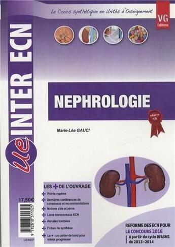 Couverture du livre « Ue inter ecn nephrologie » de Gauci M-L. aux éditions Vernazobres Grego