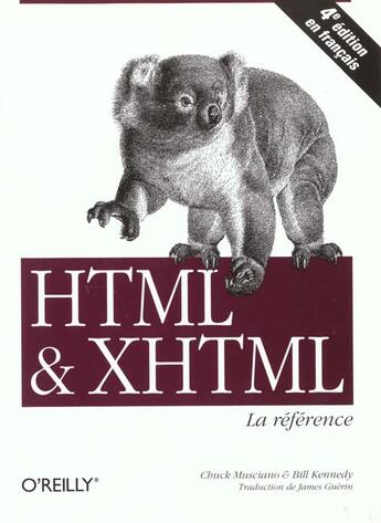 Couverture du livre « Html et xhtml la reference ; 4e edition » de Chuck Musciano et Bill Kennedy aux éditions O Reilly France