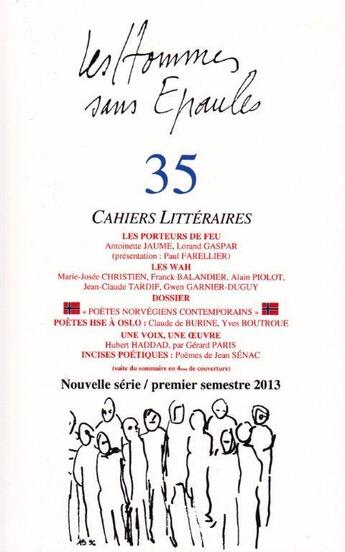 Couverture du livre « Les Hommes sans Epaules n°35: Dossier Poétes norvégiens contemporains » de Les Hse aux éditions Hommes Sans Epaules