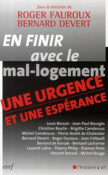 Couverture du livre « En finir avec le mal logement » de Roger Fauroux aux éditions Cerf