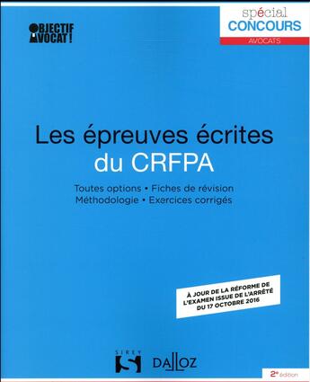 Couverture du livre « Les épreuves écrites du CRFPA (2e édition) » de  aux éditions Dalloz