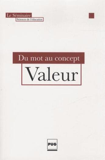 Couverture du livre « Du mot au concept ; valeur » de  aux éditions Pu De Grenoble