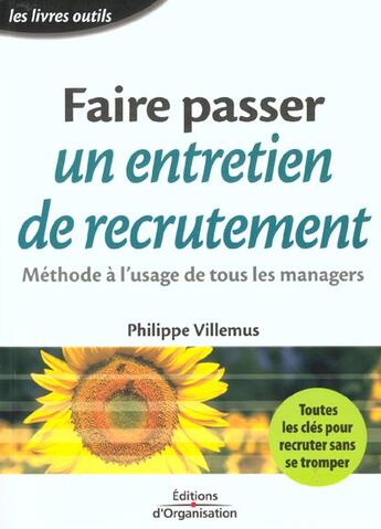 Couverture du livre « Comment Conduire Un Entretien De Recrutement Sans Se Tromper » de Philippe Villemus aux éditions Organisation