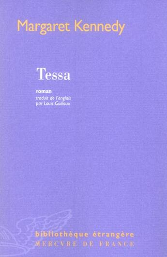 Couverture du livre « Tessa » de Kennedy Margare aux éditions Mercure De France