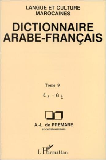 Couverture du livre « Dictionnaire arabe-francais » de Premare A.L. De aux éditions L'harmattan