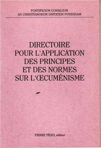 Couverture du livre « Directoire Oecumenisme » de Lafargue Gode Dickes aux éditions Tequi