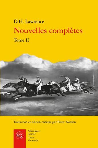 Couverture du livre « Nouvelles complètes t.2 » de David Herbert Lawrence aux éditions Classiques Garnier