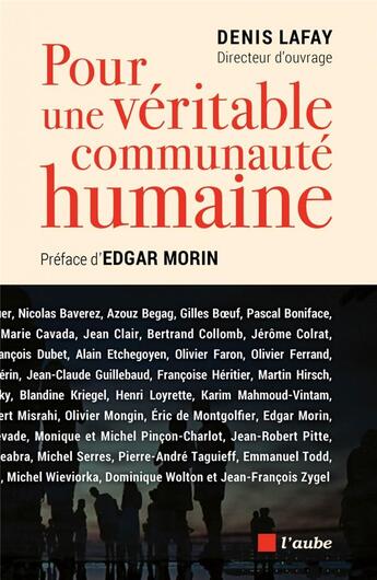 Couverture du livre « Pour une véritable communauté humaine » de  aux éditions Editions De L'aube