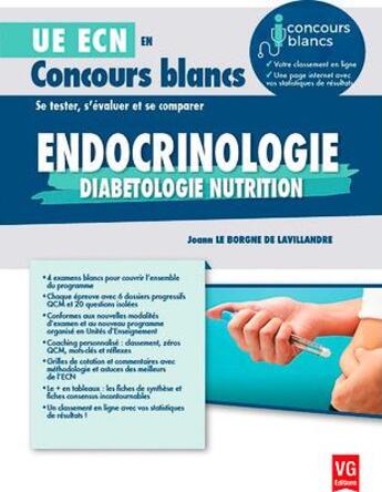 Couverture du livre « Ue ecn en concours blancs endocrinologie » de Borgne De Lavilla Le aux éditions Vernazobres Grego