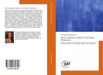 Couverture du livre « De la culture orale à l'écriture littéraire » de Fernanda Murad Machado aux éditions Presses Academiques Francophones