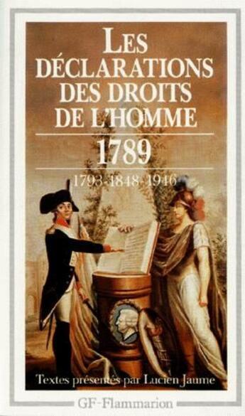 Couverture du livre « Les déclarations des droits de l'homme ; 1789 » de  aux éditions Flammarion