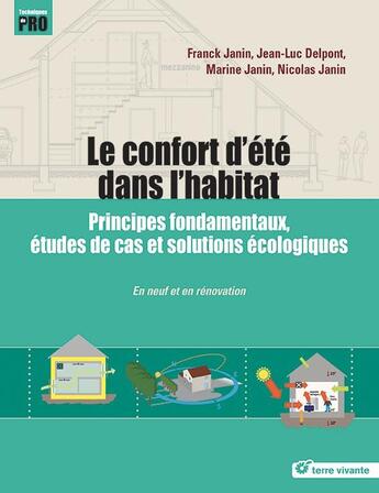 Couverture du livre « Le confort d'été dans l'habitat : Principes fondamentaux, études de cas et solutions écologiques » de Franck Janin et Jean-Luc Delpont et Marine Janin et Nicolas Janin aux éditions Terre Vivante