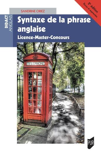 Couverture du livre « Syntaxe de la phrase anglaise : Licence-Master-Concours (2e édition) » de Sandrine Oriez aux éditions Pu De Rennes