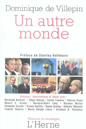 Couverture du livre « Un autre monde » de Dominique De Villepin aux éditions L'herne