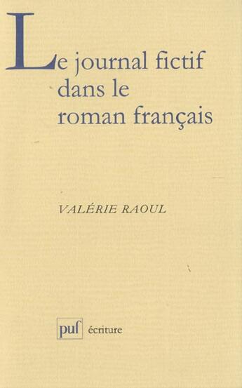 Couverture du livre « Journal fictif dans le roman franc. » de Raoul V aux éditions Puf