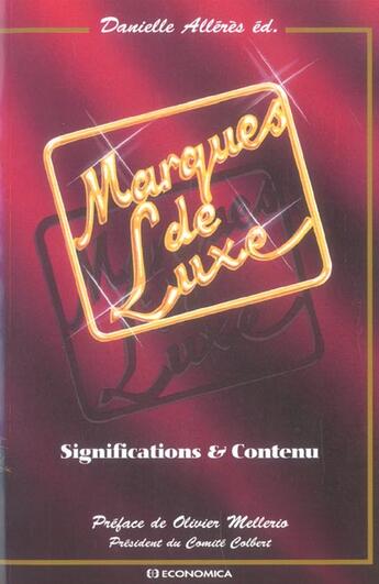 Couverture du livre « MARQUES DE LUXE » de Danielle Alleres aux éditions Economica