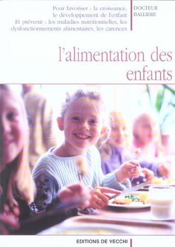 Couverture du livre « L'alimentation des enfants en 200 questions » de Anne-Marie Balliere aux éditions De Vecchi