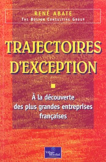 Couverture du livre « Trajectoires d'exception » de Rene Abate aux éditions Pearson