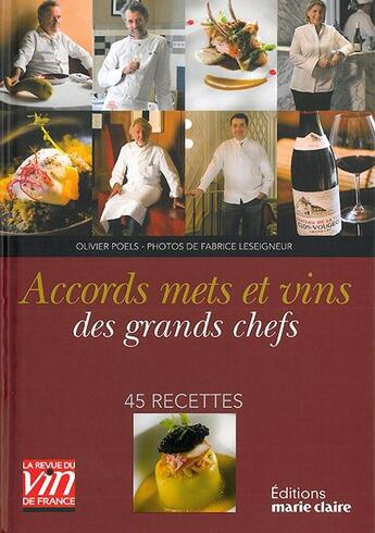 Couverture du livre « 50 recettes de chefs et leurs accords vins » de  aux éditions Marie-claire