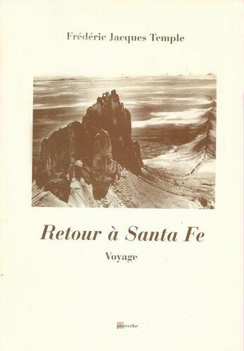 Couverture du livre « Retour à Santa Fé » de Temple Frédéric Jacques aux éditions Proverbe